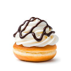 Fototapeta premium Delicious profiterole, cream puffs isolated on White Backdrop