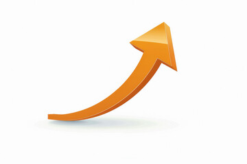 curved orange arrow on white background
