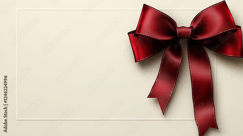 Wall mural red bow envelope postcard gift