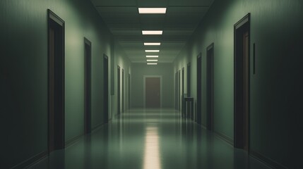 Fototapeta premium Blur clinic or hospital room, Light blurred background for use. blank hall an office or medical institution hall room. Blur interior background concept.