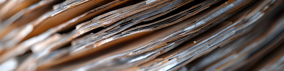 Close-up of Stacked Layered Materials with Textural Variations