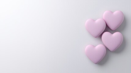 Obraz premium Light Pink Hearts on Gray Textured Background