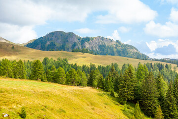 Italian dolomites panorama on a summer day