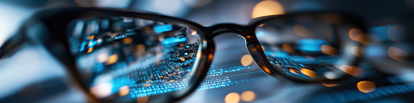 Eyeglasses Reflecting Computer Code