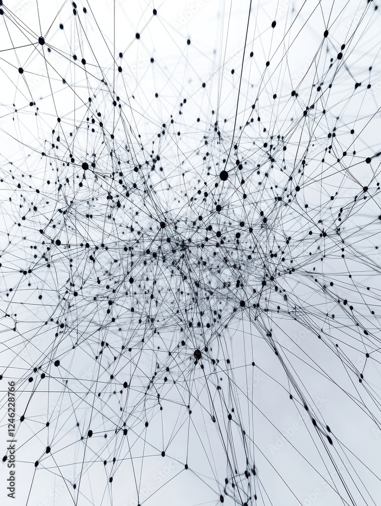 Poster abstract business connection of lines from nodes it is connected to endless nodes and represents the