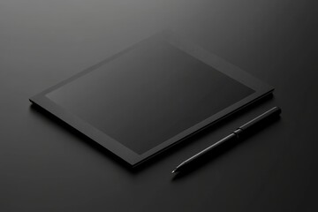 Stylish Black Tablet and Pen Mockup