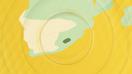 Abstract Map of Lesotho and Surrounding Regions with Circular Patterns.