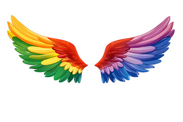 Obraz premium Colorful wings designed with vibrant rainbow hues, symbolizing freedom and creativity.