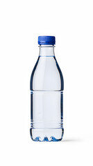 Clear plastic bottle of mineral water mock up isolated on white background