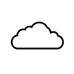 Fototapeta premium PNG cut out isolated background. A minimalistic black and white cloud icon with a simple outline design.