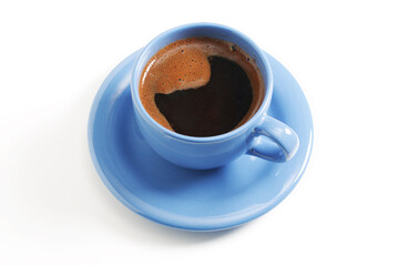 Blue cup of coffee