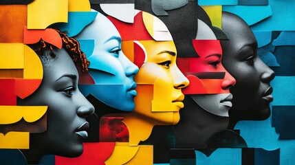 A colorful set of DEI sticky notes attached to a board. Support diversity equity inclusion. Together in tolerance and acceptance, Belonging and one's own identity. Minority rights are the human rights