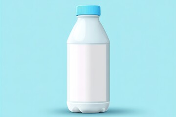 Naklejka premium Blank Plastic Bottle Mockup with Blue Lid on Light Blue Background