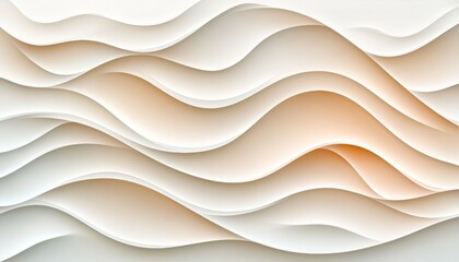 Obraz premium Subtle Peach And Yellow 3D Wave Textured Background, Minimalist Design, Abstract Color Gradient