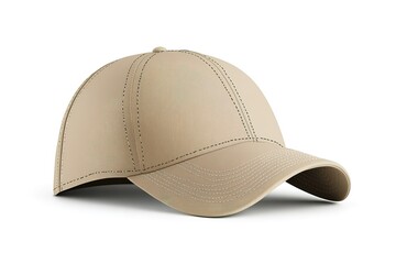 Fototapeta premium Beige Baseball Cap Mockup, Ready for Branding