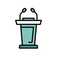 Podium icon on transparent background, learning concept design
