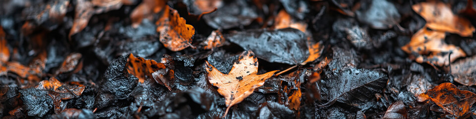 Wet Fallen Leaves with Varying Degrees of Decomposition