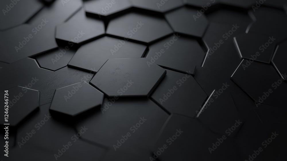 Poster hexagonally shaped tech background rendering network connection dark design