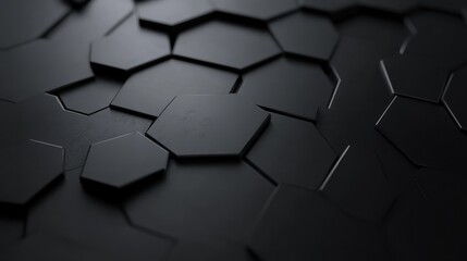 hexagonally shaped tech background rendering network connection dark design