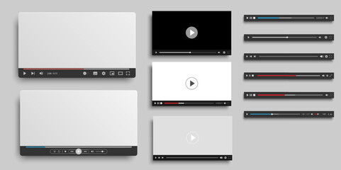 Video player interface and Audio or Video player progress loading bars © arturaliev
