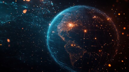 Obraz premium Global Business Connections. Corporate networking. Concept of networking in a corporation. AI generative