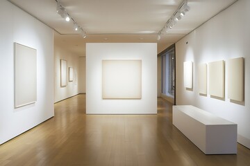 Modern Art Gallery Interior with Empty Display
