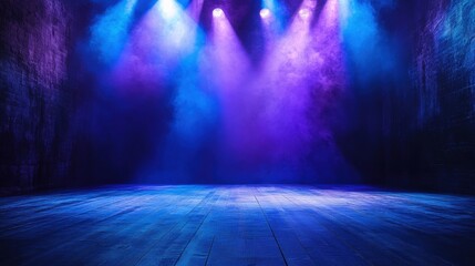 Vibrant stage lights creating dramatic ambiance.