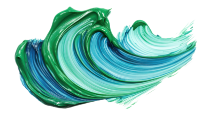Paint stroke, teal green, acrylic swirl, dynamic brush, abstract painting element, fresh look, vivid, artistic splash, design element, isolated, textured