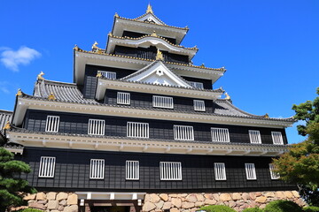青空の下の岡山成
