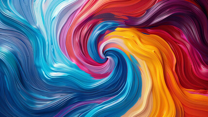 Fototapeta premium Whimsical swirls of color animate canvas, their fluid motion capturing dynamic essence of creativity unleashed, celebration of artistic expression in vivid acrylics