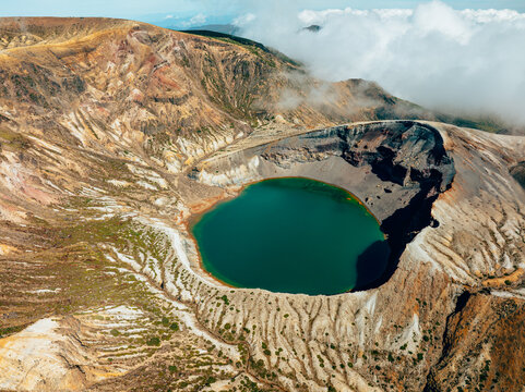 Zao Okama Crater aerial shot