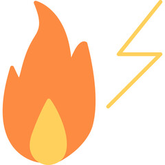 Unique Electricity Fire Vector Icon