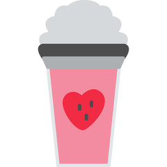Unique Strawberry Milkshake Vector Icon