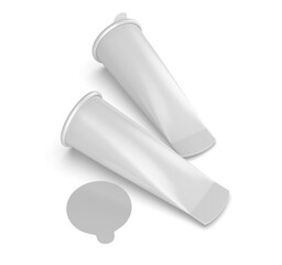 Push up ice lolly ice pop tube blank  mockup template 3d illustration.