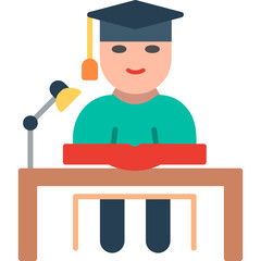 Unique Studying on Desk Vector Icon
