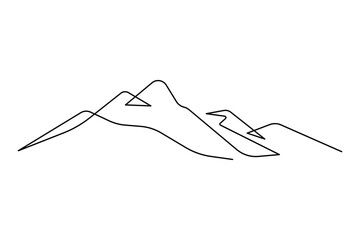 Continuous one line art drawing of mount vector illustration design