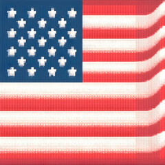 Obraz premium A Illustration dynamic and abstract pixel art version of the American flag