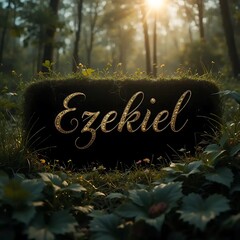 Ezekiel Name Sign in Magical Forest Setting