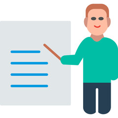Unique Male Presenter Vector Icon
