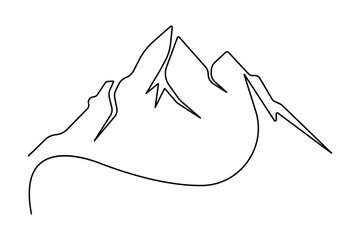 Continuous one line art drawing of mount vector illustration design
