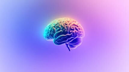 Close-up of a detailed human brain model with natural wrinkles and fading colors, representing the aging process, placed on a clean white background with ample space for text. Concept of neuroscience,