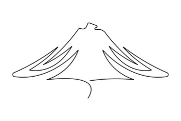 Continuous one line art drawing of mount vector illustration design