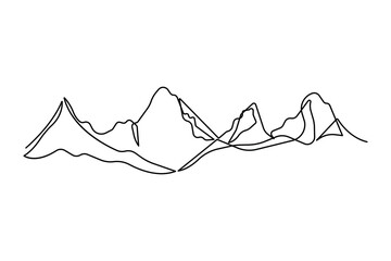 Continuous one line art drawing of mount vector illustration design