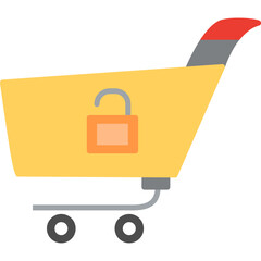 Unique Locked Cart Vector Icon