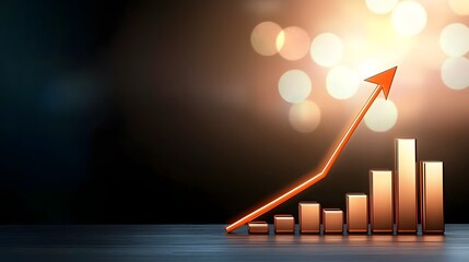 Glowing and Vibrant Chart Displaying Bold Orange Lines to Highlight Emerging Market Trends and Depth of Economic Activity