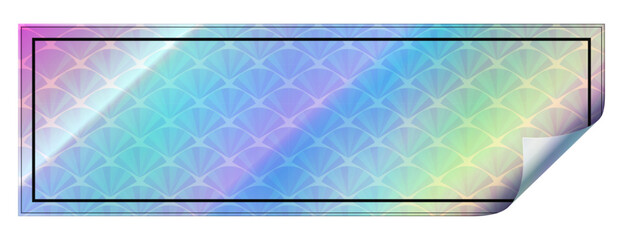 Fototapeta premium Landscape rectangle shape colorful hologram sticker peeling