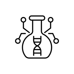 Bioengineering outline icons, minimalist vector illustration ,simple transparent graphic element .Isolated on white background