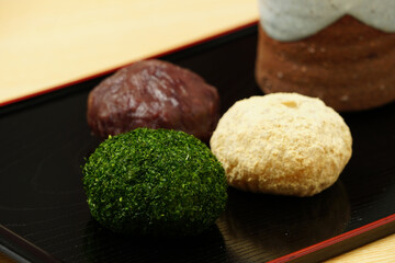 三色お萩　和菓子