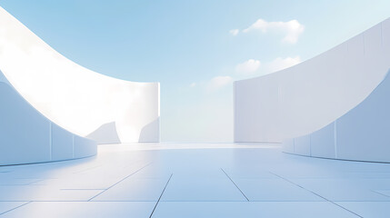 Obraz premium Simple white architectural space