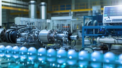 Fototapeta premium Industrial Machinery in Factory Setting